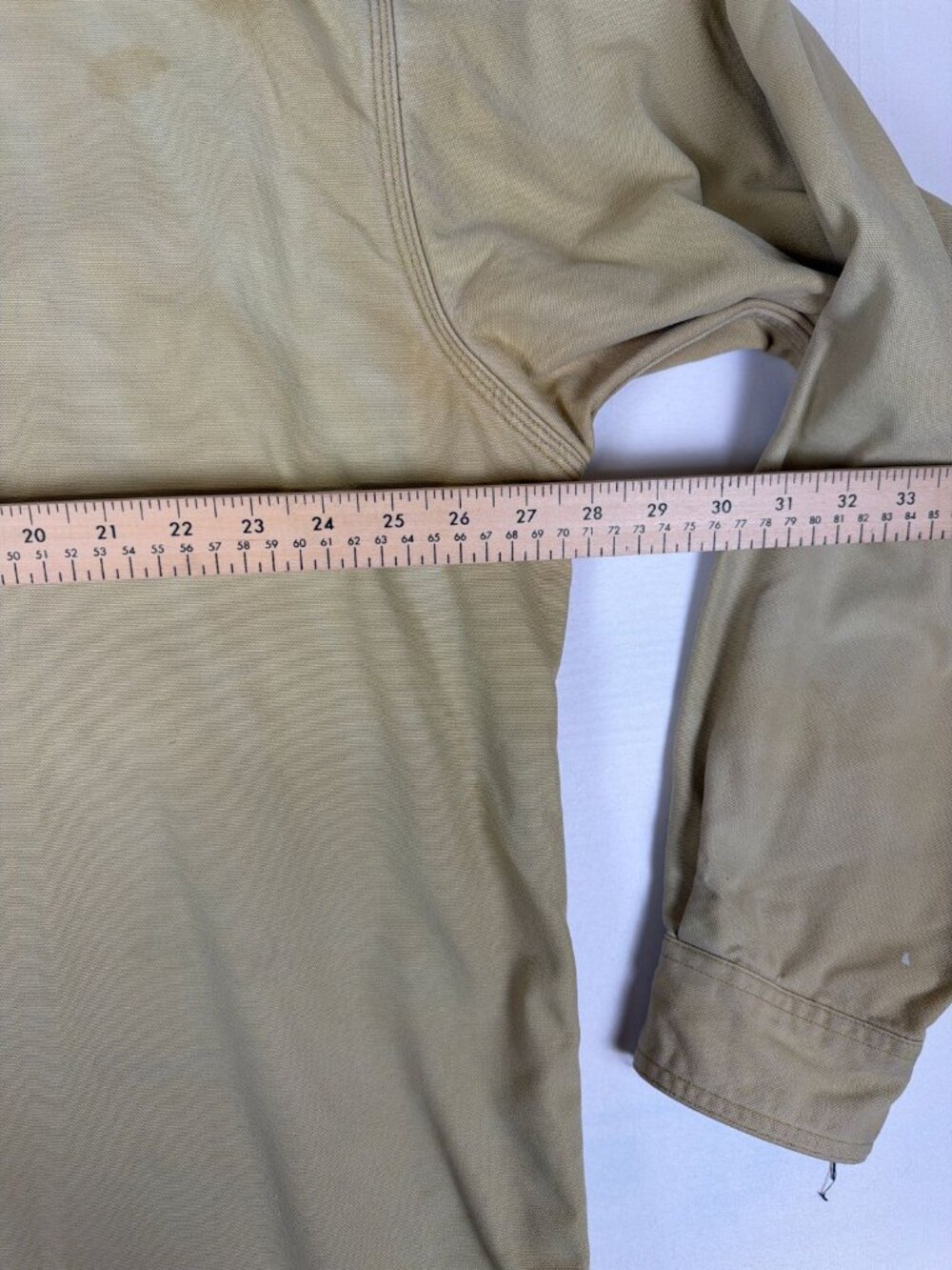 Carhartt Men XL Tall Sandstone Canvas Plaid Lined Shirt Jacket Tan S96SRW - Picture 10 of 11